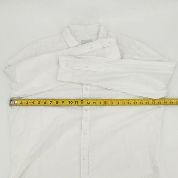 American Eagle Button Up DownOxford Shirt Mens Size XXL White  Embroidered Patch - Picture 6 of 8